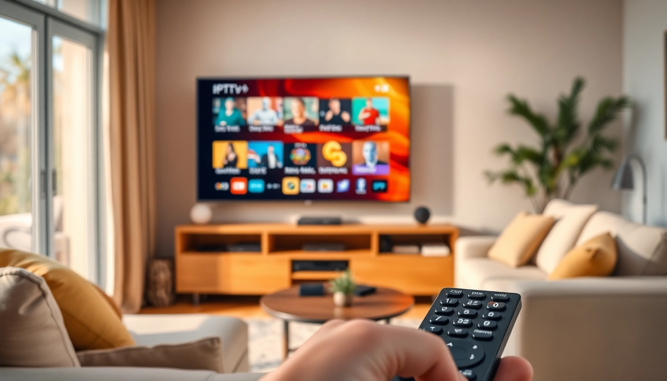 Utiliser Code iptv pour profiter de la télévision en streaming dans un salon moderne.