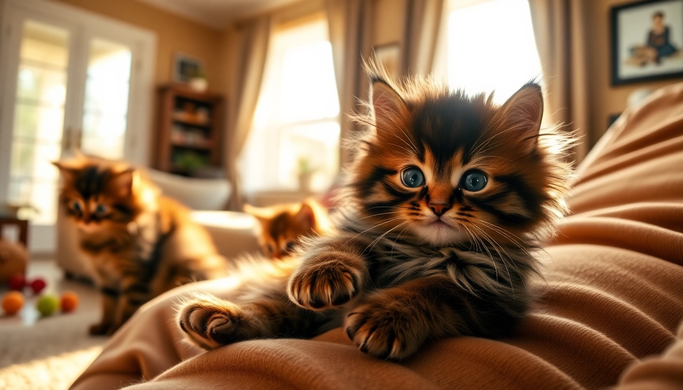 Maine Coon cats for sale near me in a cozy home setting with playful kittens.