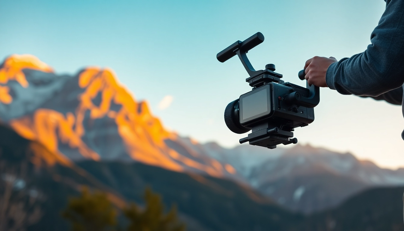 Capture stunning footage with a Camera Stabilizer in an outdoor film setting.