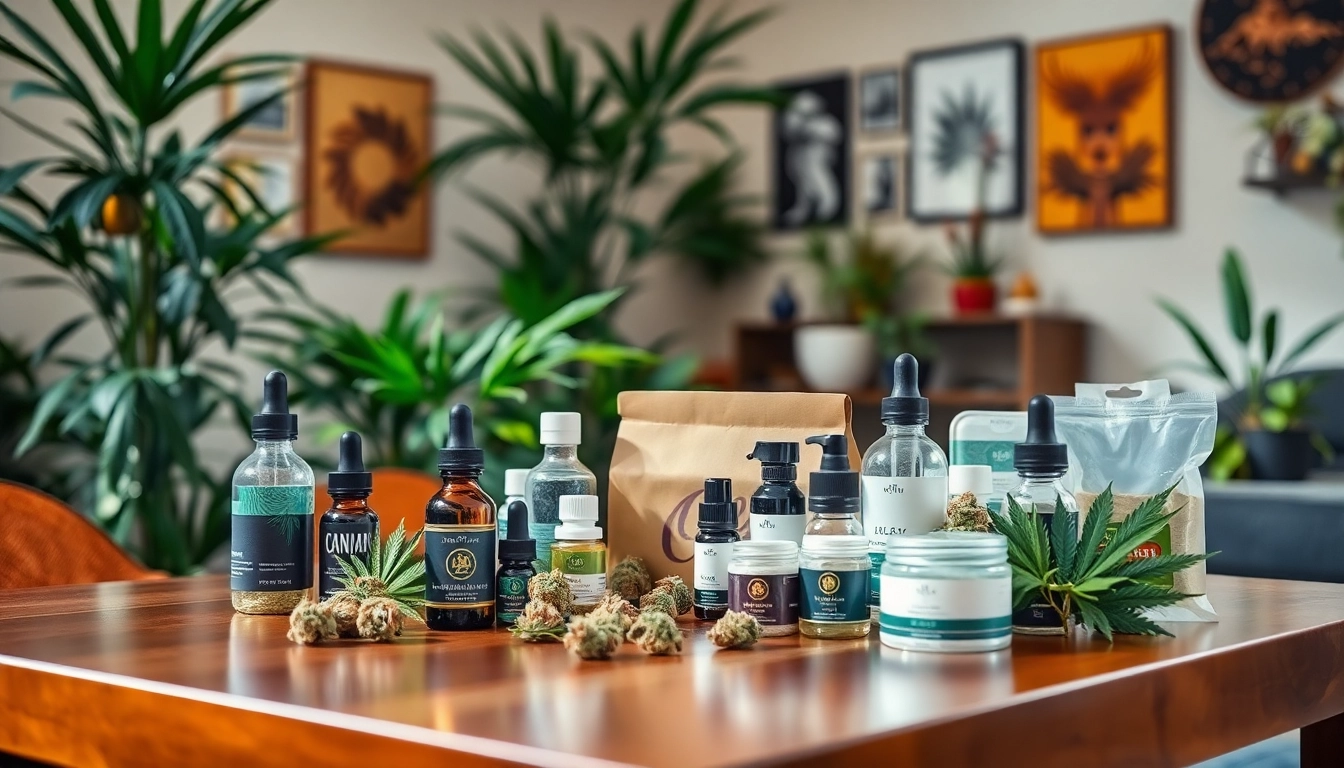 Buy cannabis online showcasing an inviting selection of cannabis products in a cozy setting.