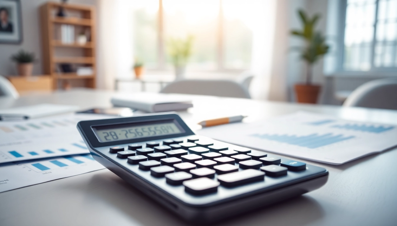Calculate percentages easily with a sleek Percentage Calculator on a modern desk.