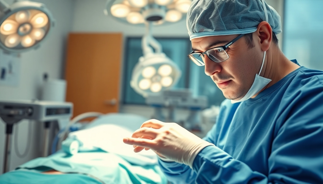 Handchirurgie Braunschweig: Chirurg mit Fokus auf präzise Operationstechniken bei Patienten.