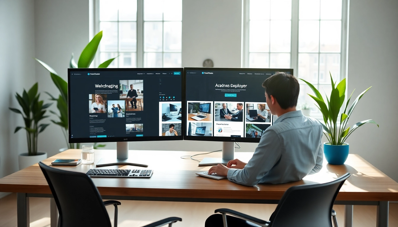 Hire a local wordpress developer near me showcasing a modern workspace and vibrant atmosphere.
