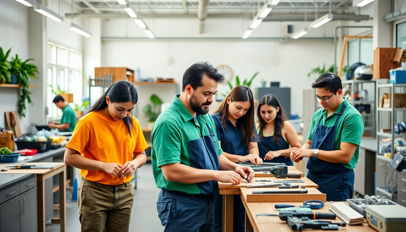 Explore trade schools in Hawaii with students engaged in hands-on vocational training.